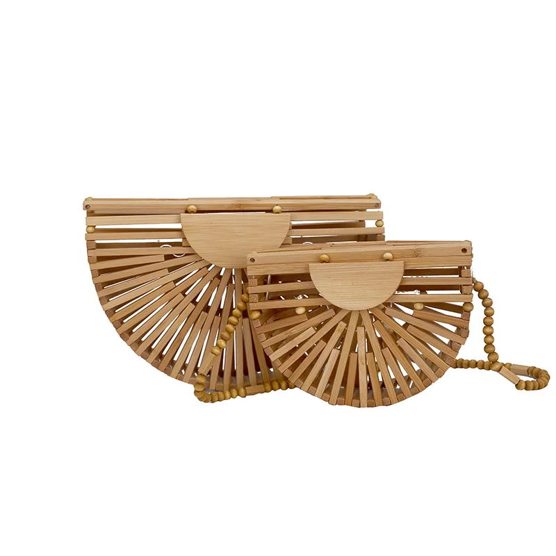 

New Summer 2021Hot Sale Handmade Bamboo Half Moon Bag, Natural