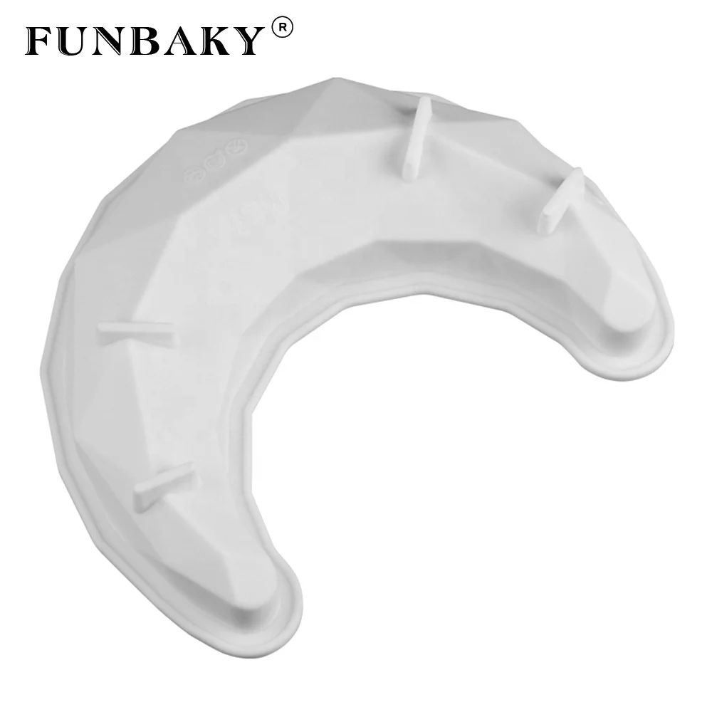 

FUNBAKY Cake baking tools moon shape silicone mold single crescent mousse cake pan non - stick bakeware tools, Customized color