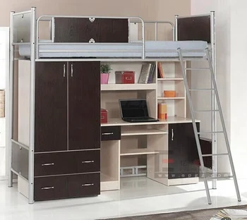 bunk bed with drawers and desk