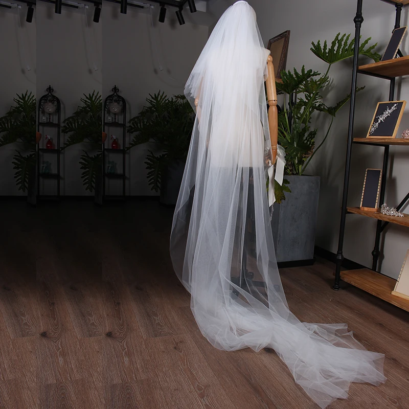 
Simple Elegent White High-quality Wedding Veils 3m Long Accessories Bridal Tulle Veils with Comb 
