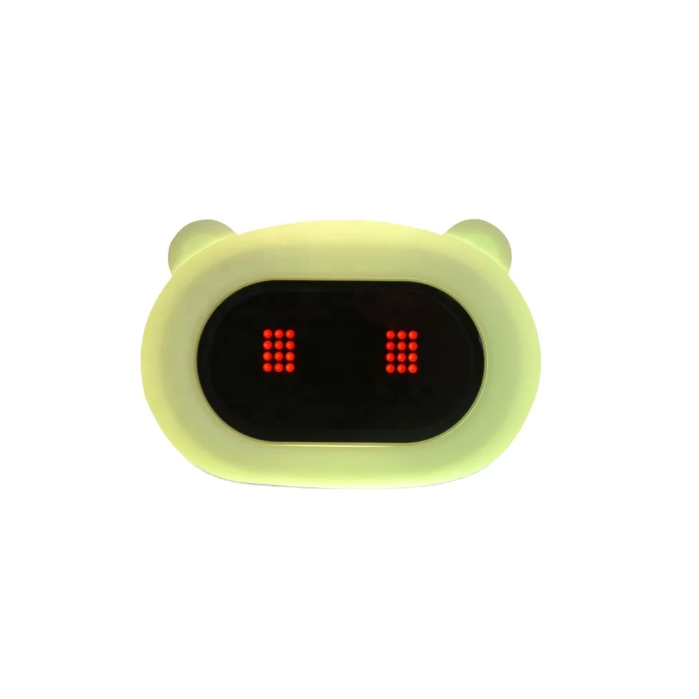 Custom Automatic Silicone Motion Sensor Bear Clock Light Tap To Change With Different Voices Multicolor Changing  Led lamp