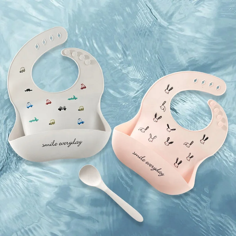 

Eco Friendly BPA Free Waterproof Printing Pattern Food Grade Silicon Baby Feeding Bib With Catcher, Pictures