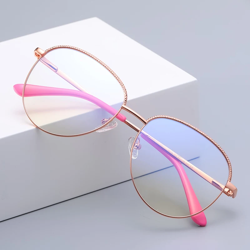 

8002 Feminine Glasses Metal Frame Women Eyeglass Frame Colorful Glasses