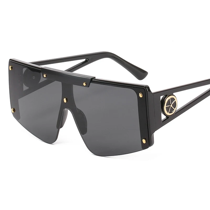 

2021 new brand design big shades uv 400 customized logo luxury oversized glasses shield sunglasses women