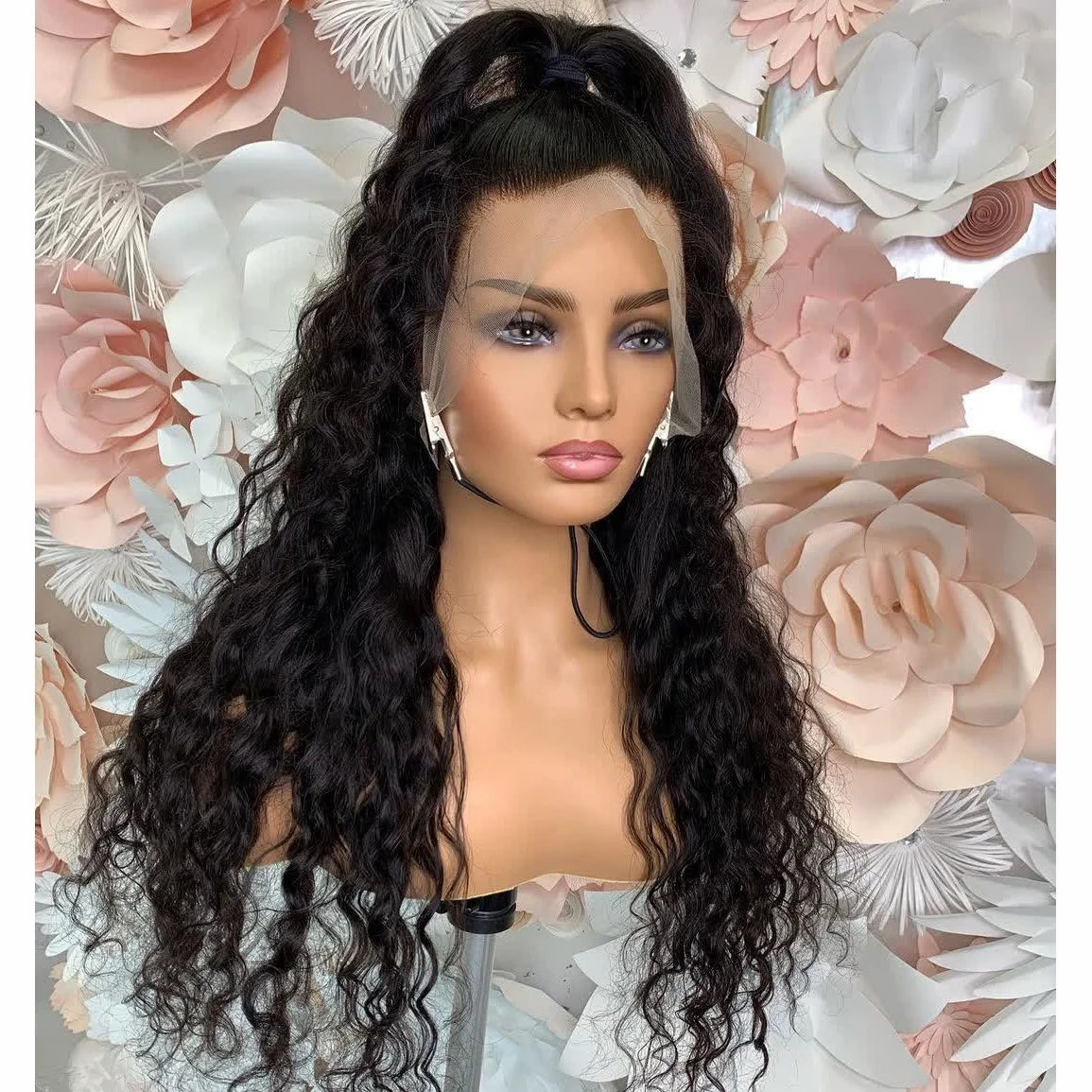 

Pre plucked wet and wavy lace front wig 100% water wave brazilian human hair wig 13x4 curly lace front wigs