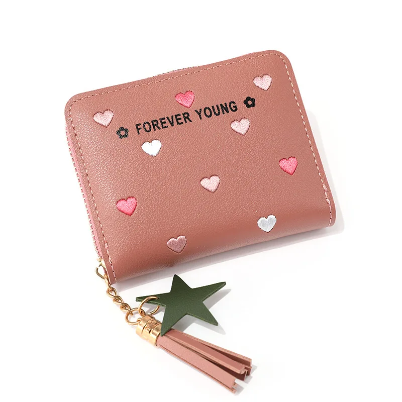 

Woman purse 2021 Wallet female short student new little love wallet women's Korean zero wallet fashion multifunctional Zipper, Customizable