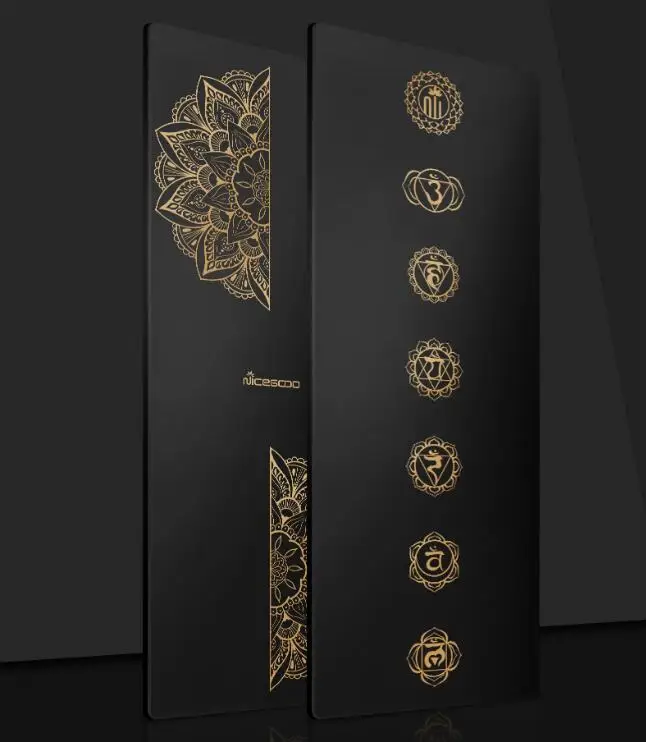 

Private Label Embossed Logo Gold Printing Non Slip PU Yoga Mat Manufacturer