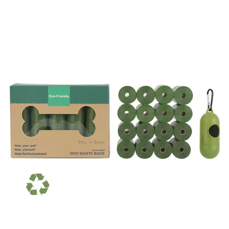 

Wholesale 0.015mm 16rolls Biodegradable pet dog poop bags dispenser,Eco-friendly pet dog waste bag dispenser kit, Green/blue/black/pink/red/purple/rose red/orange/grey