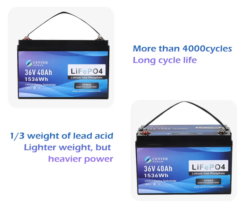 36v Lithium Ion Battery Pack 36v 40ah 60ah 80ah 100ah Lifepo4 Trolling ...