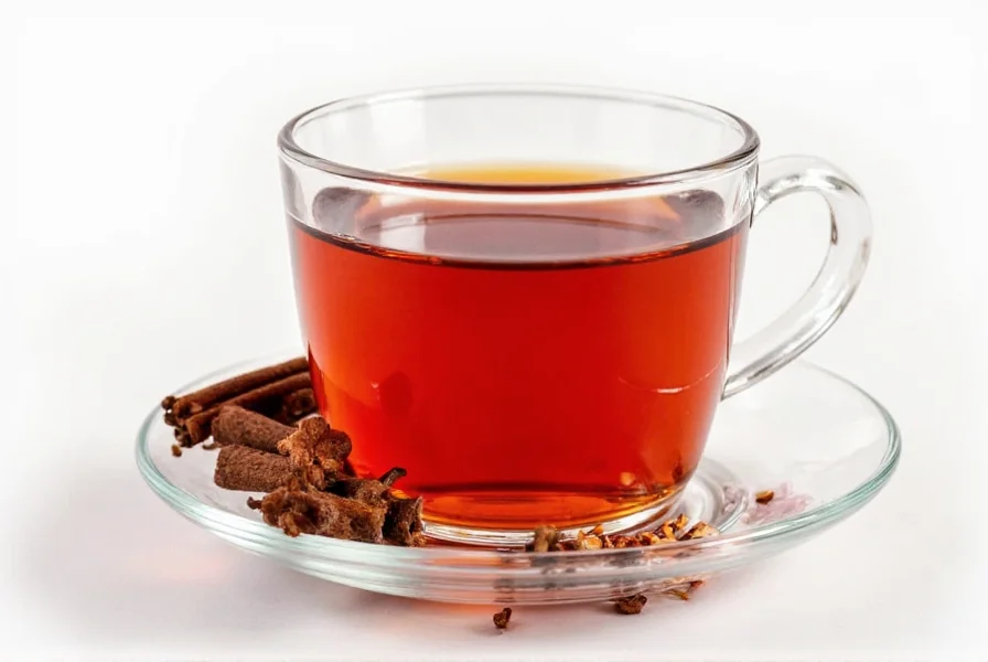 Clove tea preparation with whole cloves and spices