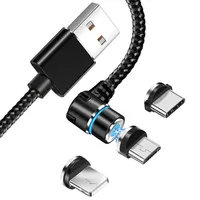 

1M 90 Degree Magnetic USB Charging Cable LED Micro USB Type C Magnet Data Cable