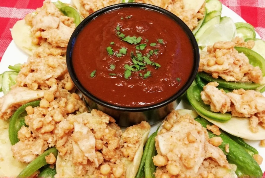 Homemade mole sauce in a pot