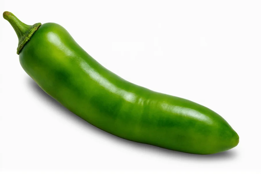 Realistic green jalapeño pepper clipart isolated on transparent background, vector illustration with detailed texture