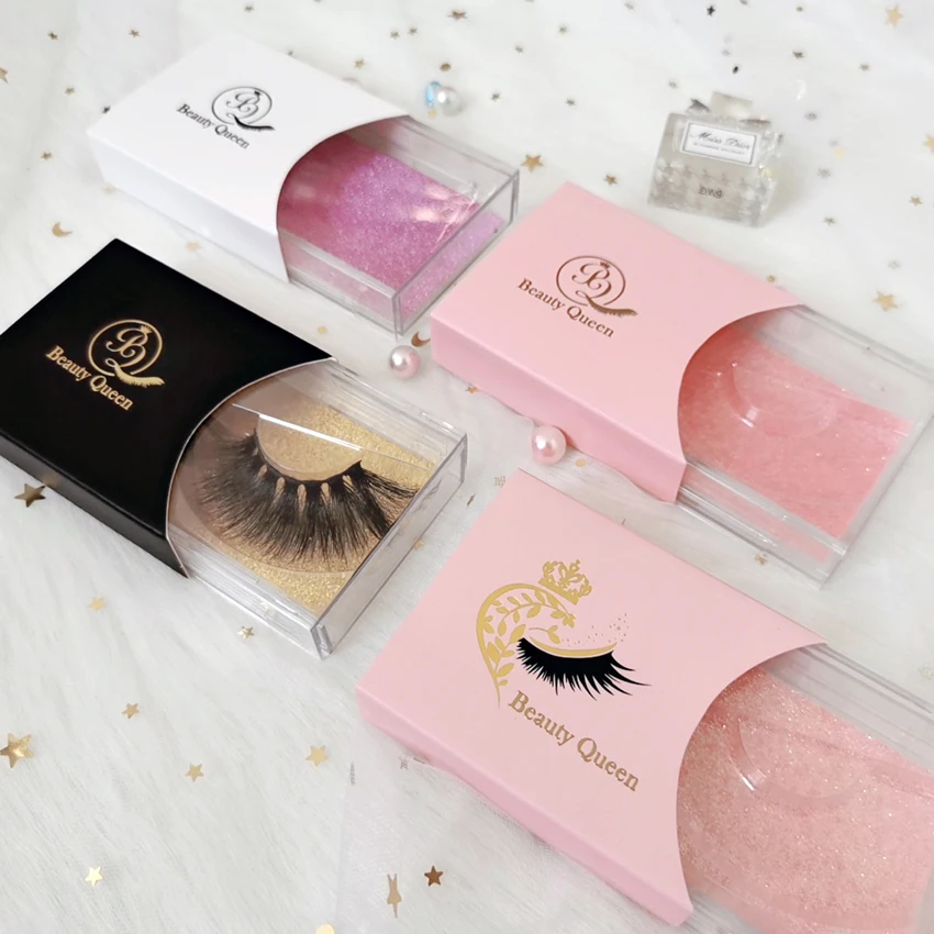 

Customize your own logo Factory Direct Sale Customizable Label Eyelash Packaging Box 1 Pair 5D Mink Eyelashes Mink Lashes, Black, white, pink