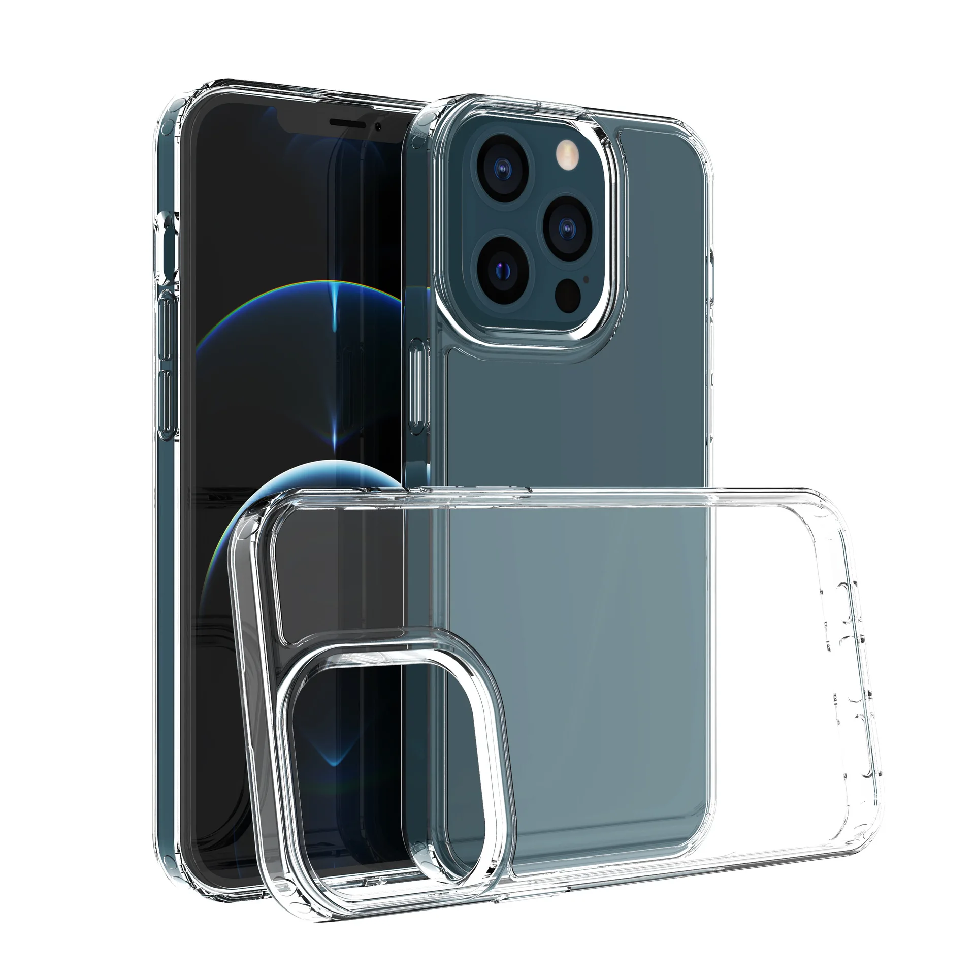 

Hotselling High Transparent Shockproof Tpu Pc Armor Clear Hard Back Defender Cell Phone Case Cover For Iphone New All Models