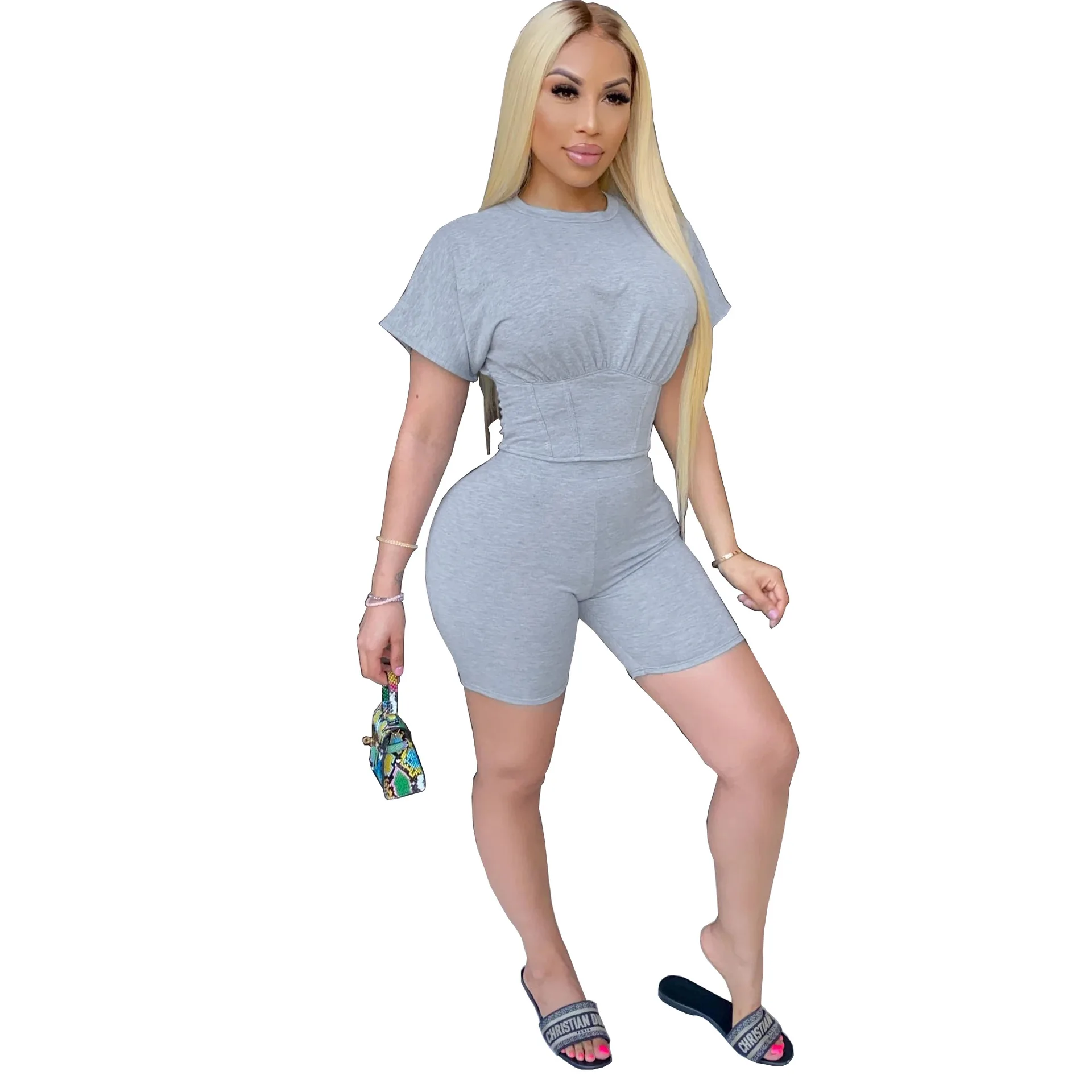 

CM742 wholesale dropshipping bodycon sexy 2 piece yoga 2 piece set women summer 2021 luxury women fashion 2 piece set 2021