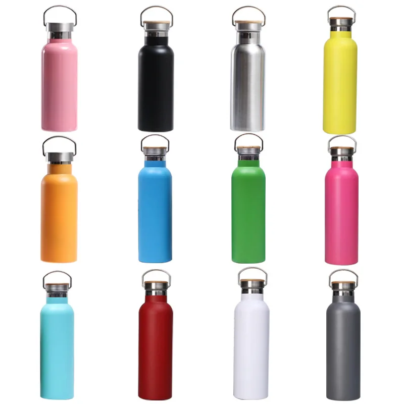 

shoutao Customized double wall vacuum insulated american wide mouth stainless steel sport water termos bottle bamboo lid