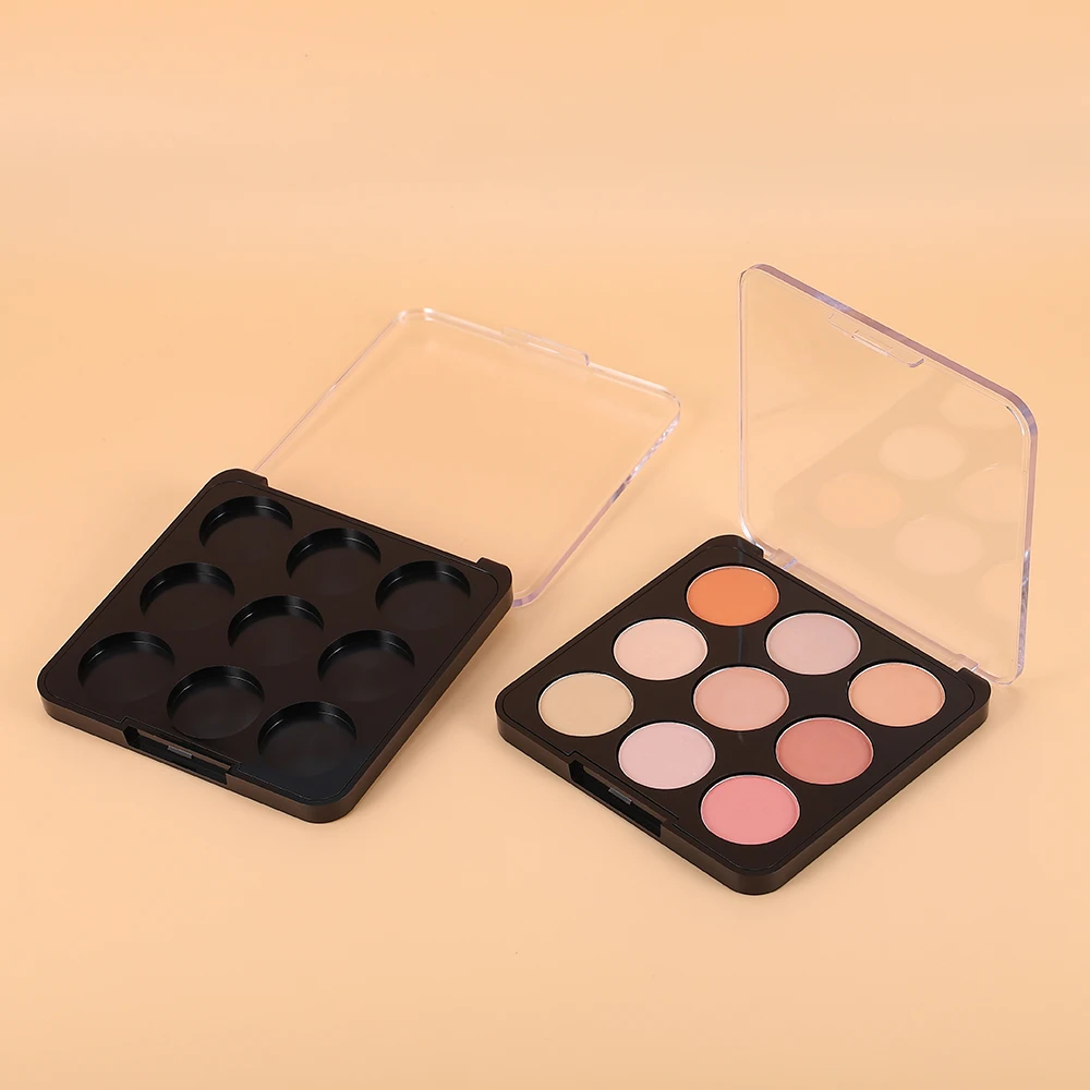 

Custom Eyeshadow Palette Eye Shadow Makeup Private Label Vegan Plastic Clear Empty 9 Colors Eyeshadow Palette