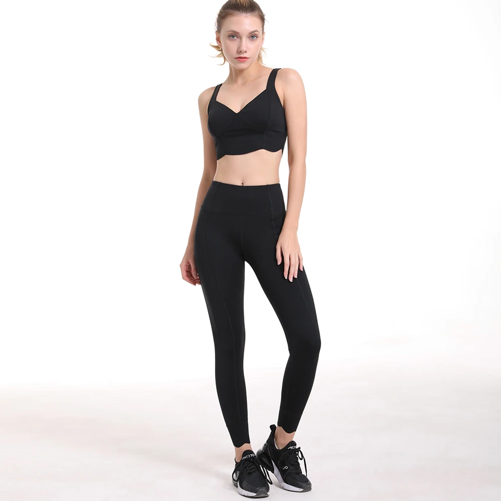 

High Quality Breathable Hip Lift Skinny Yoga Pant Sports Running Gym Yoga Sets Fitness Women