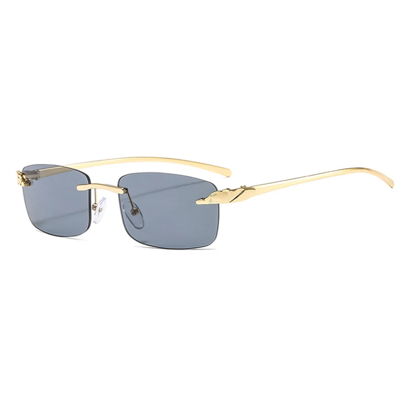 

2020 Fashion Rectangle Sunglasses Women Rimless Small Lens Sunglasses Classical Alloy Metal Sun Glasses Men UV400
