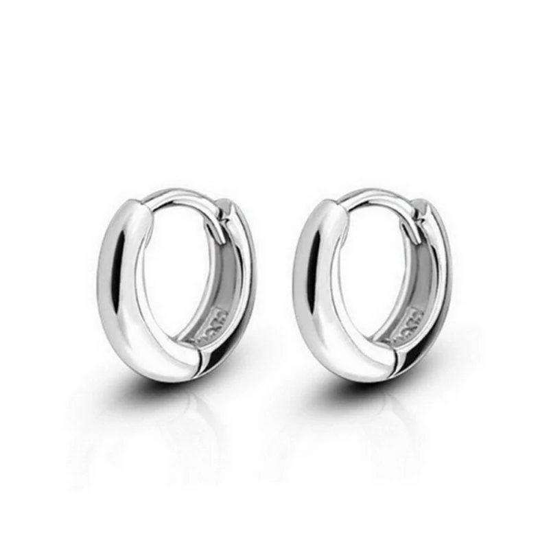 

Wholesale Hoop Earring Women Jewelry 925 Sterling Silver Earrings Geometry Round