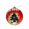 Christmas tree decoration fancy bulk round flat glass disc ornament outlet