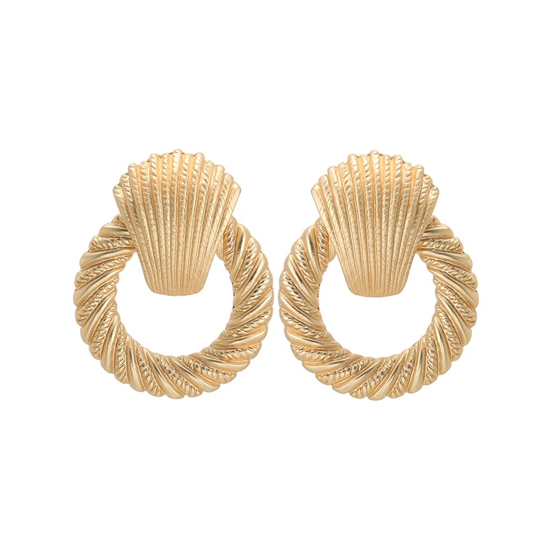 

Fashionable Metal Geometry Dangle Earrings Women Fashion Golden Silver Color Statement Earrings Jewelry Gift, Gold/silver