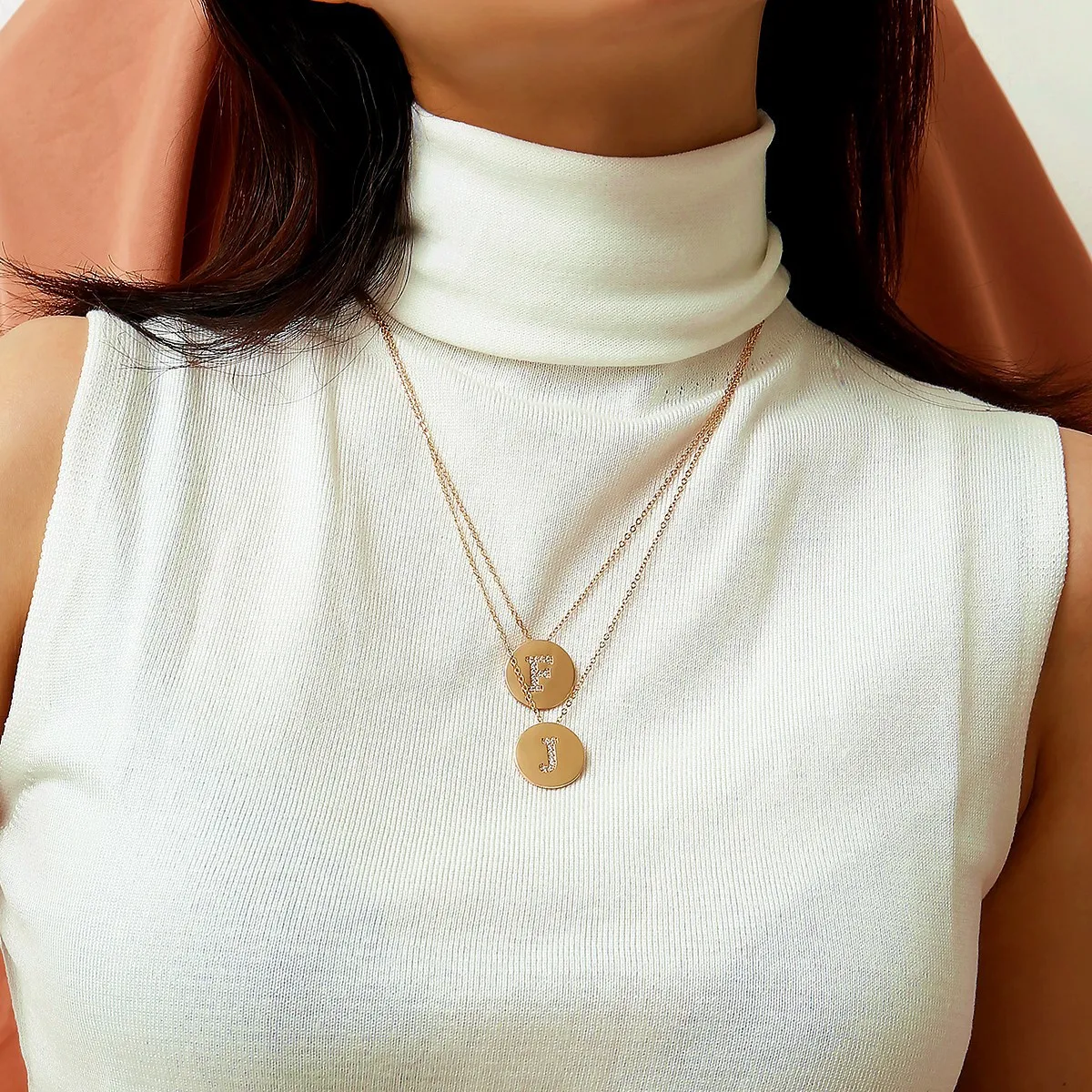 

Initial A-Z Stainless Steel Necklace Cute Fashion Necklace for Women 2020 Valentine's Gift, As the picturs