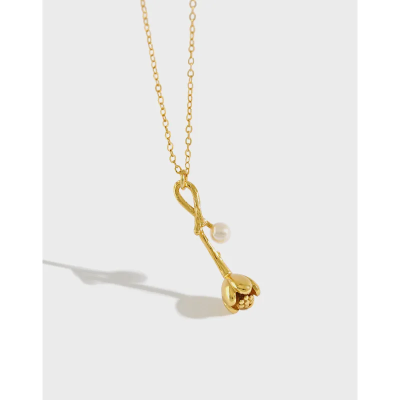 

Danyang Fashion 925 Sterlings Silver Thorn Flower Pearl Pendant Necklace for Women Jewelry