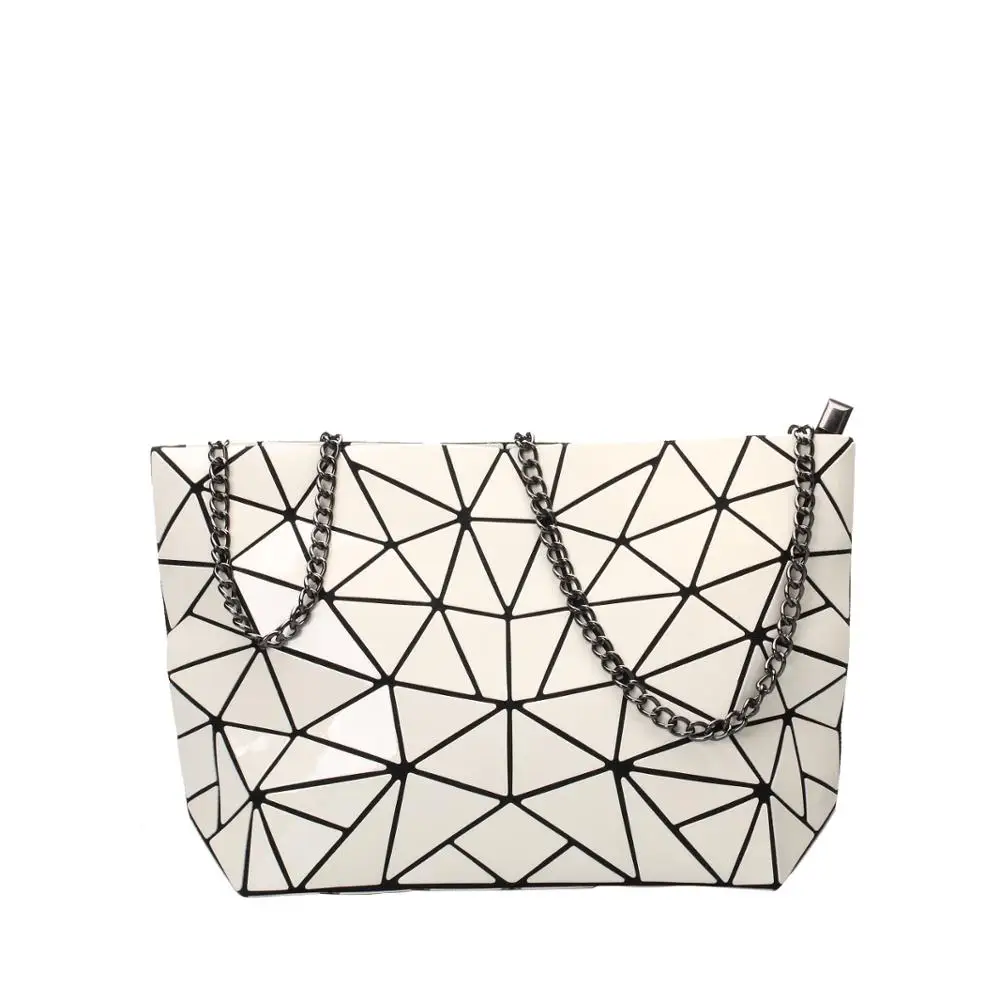

2019 PU women handbags ladies small chain shoulder tote luminous party shopping folding bag, Black,pink,rose red,ocean blue,silver,white