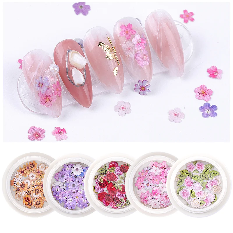 

Misscheering Dried Flowers Nail Art Decoration DIY 6 Colors Dry Flower Manicure Decoration for UV Gel Acrylic Nail Art Tips, Mixed color