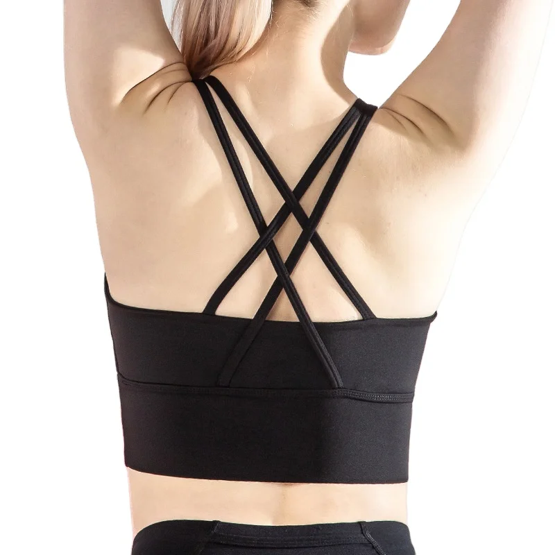 

Skinny Vest Type Running High Quality Sports Bras Cross Back Active Yoga Underwear Women Shockproof Workout Bra