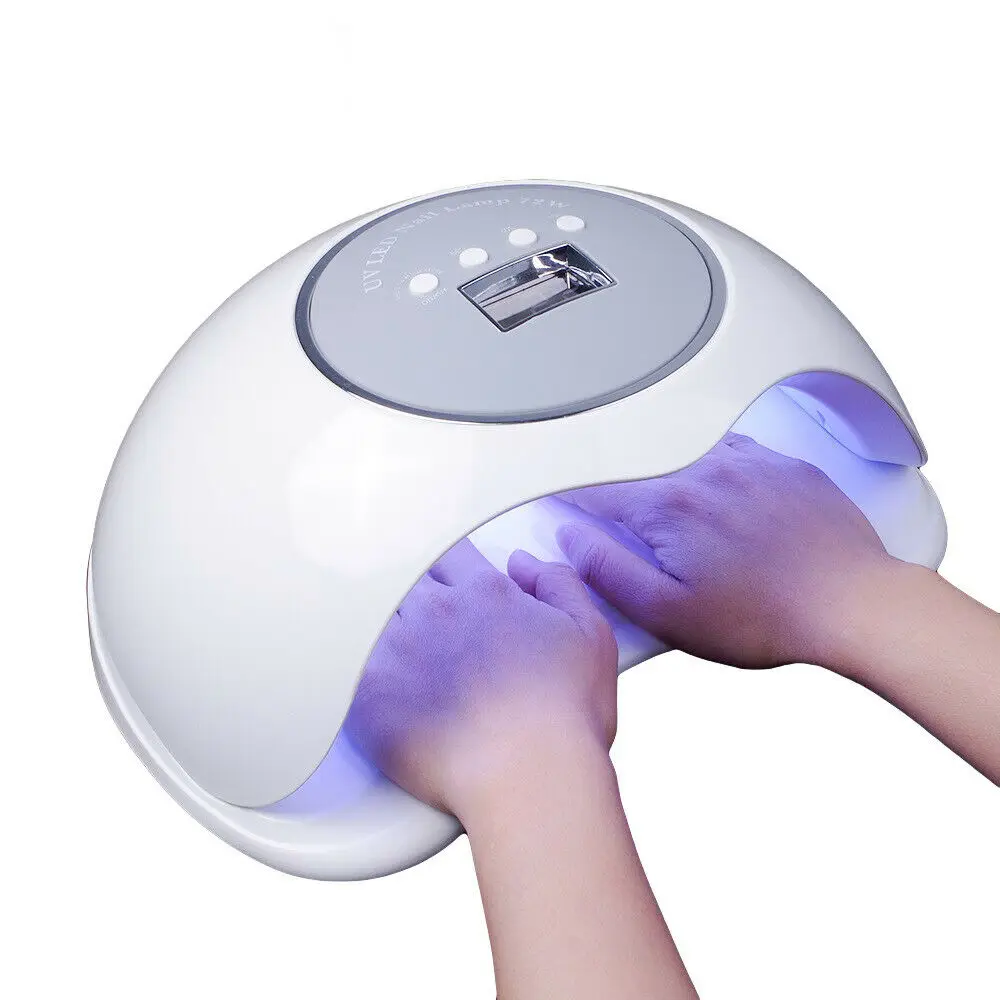 

72W Nail Dryer UV LED Nail Lamp Curing All Gels Smart Sensor 2 Hands Big Space, White,pink