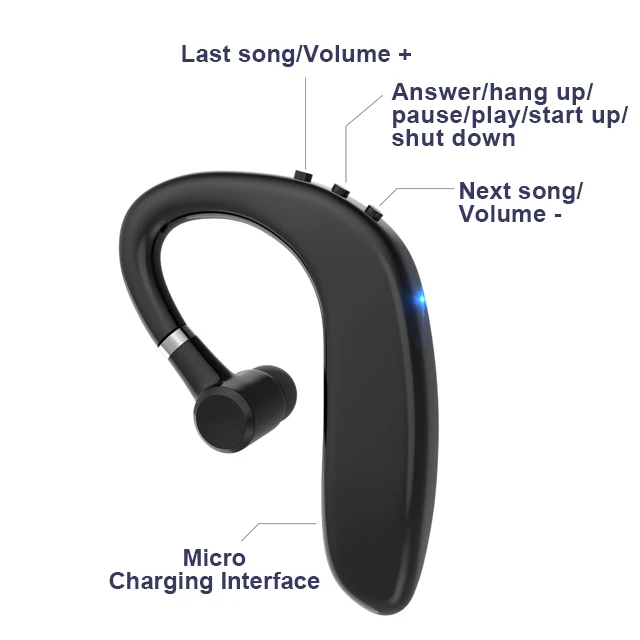 

Wireless Earbuds Earphone Stereo Headset Ear hook Headphone Driving Earphone 2021 Electronics Mobile with mic for drive sports, Black/blue