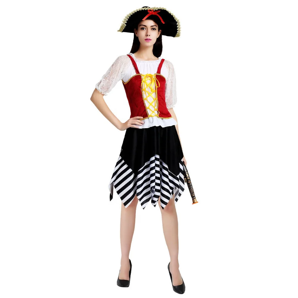 

Sexy Swashbuckler Girl Halloween The Caribbean Cosplay Clothes Adult Female Pirate Costume, Photo