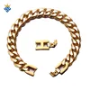 Top sellers fashion gold plating stainless steel mens bracelet jewelry pulseras