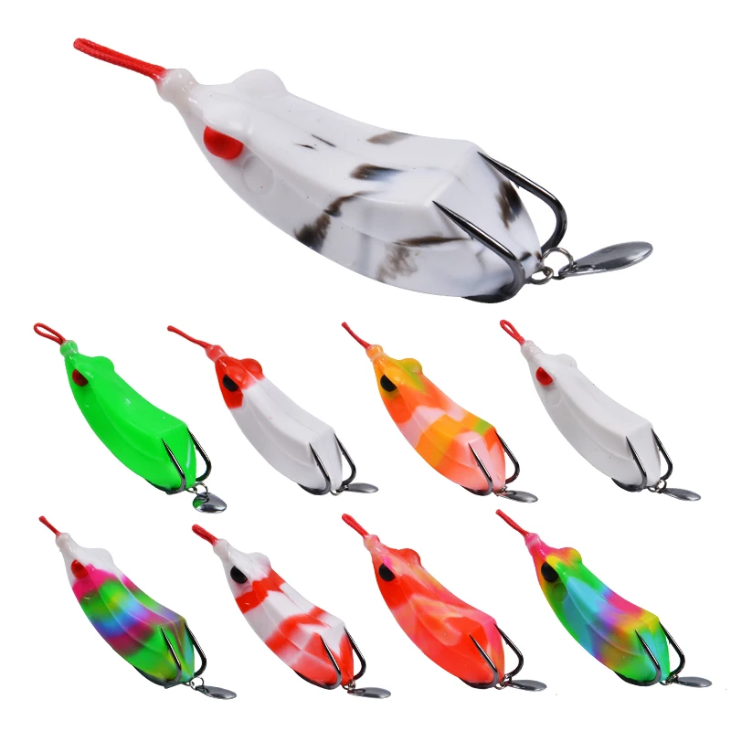 

WJS 17G  Soft Fishing Frog Lures Double Hooks Topwater Silicone Bait Fishing Tackle Accessories Fish Frog Lure, Vavious colors