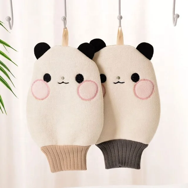 

Professional Cute Baby Loofah Bath Towel Shower Hand Mesh Scrubber Bath Towel, Khaki, gray