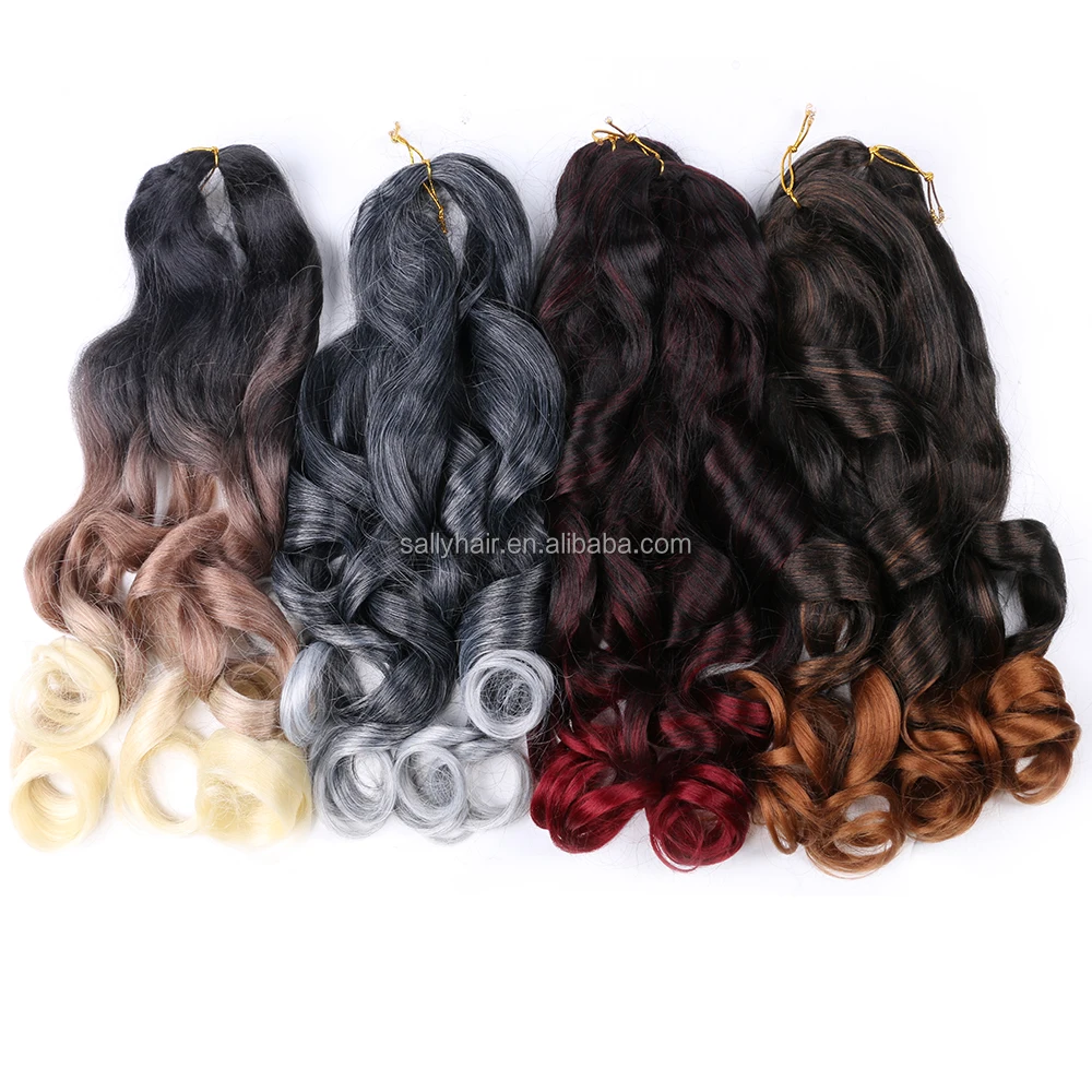 

Sallyhair Customized French Curly Braiding Hair Crochet Braids Synthetic Great Quality Hair Extensions Hairstyle