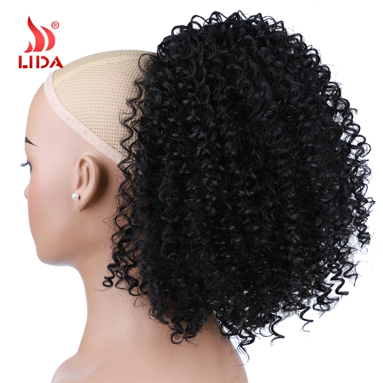 

Lida Synthetic Jerry curly ponytail hair extension 20" drawstring natural color 0241 ponytail