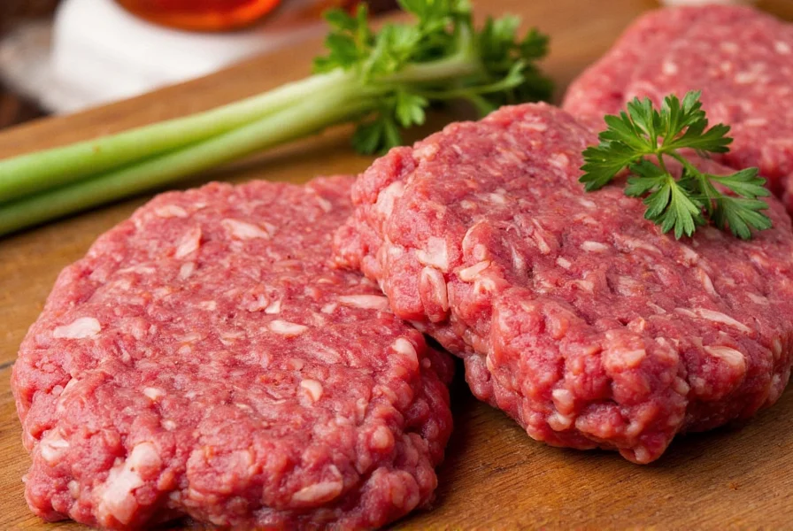 Raw ground beef and spices