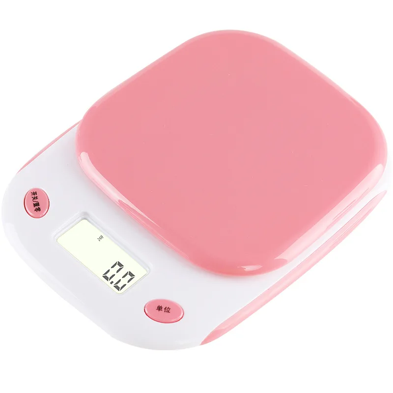 

5kg/0.1g digital gift scale square pink Auto food kitchen Weight scale, Pink, blue, green