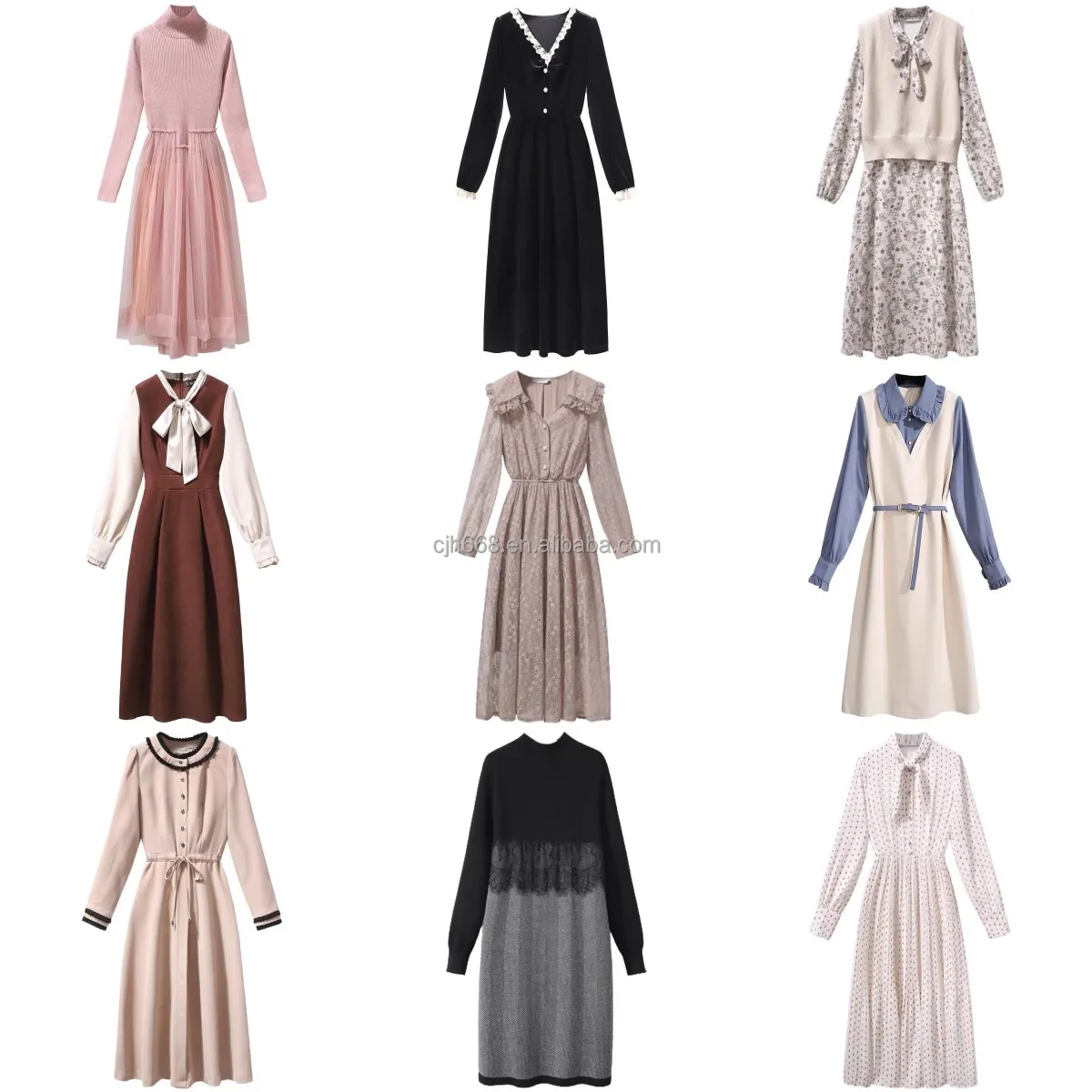 

Factory direct sales discount low French spring and autumn fashion women's dress sexy leisure party women's dress, Customized color
