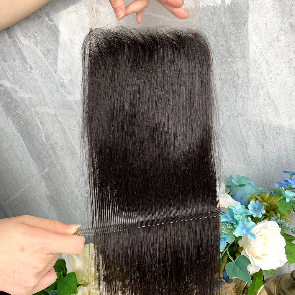 

Brazilian Peruvian Body Wave 4x4 Cuticle Aligned 3 Part Lace Closure HD Lace Closure Wig 5x5