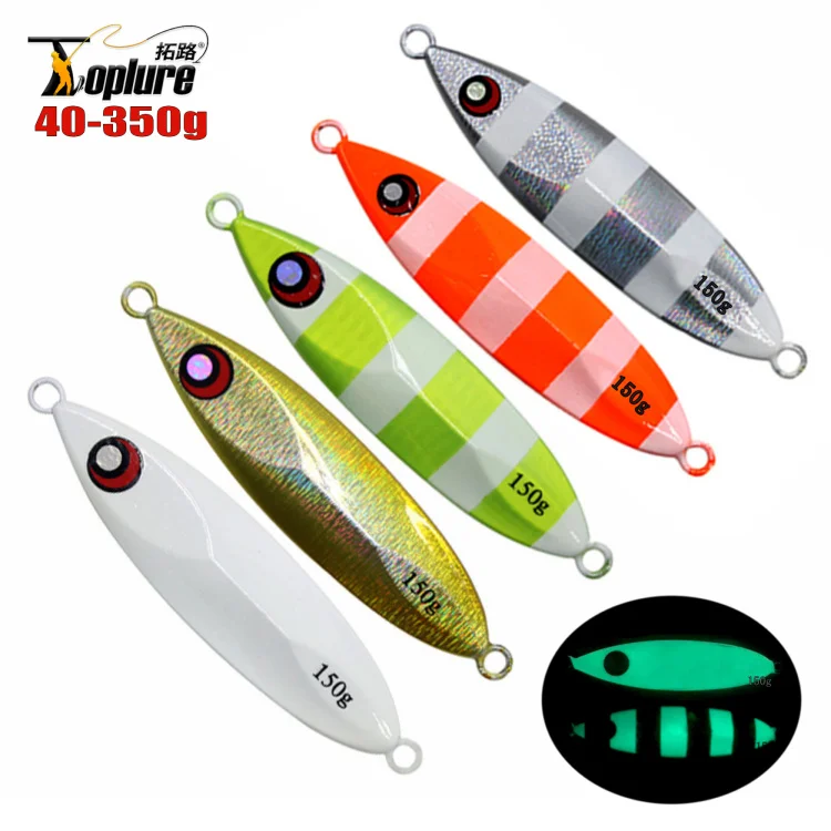 

TOPLURE 40g 60g 80g 100g 120g 150g 180g 200g 250g 300g 350g Luminous Metal Slow Jigs for Offshore and Deep Sea Fishing Jig Lure