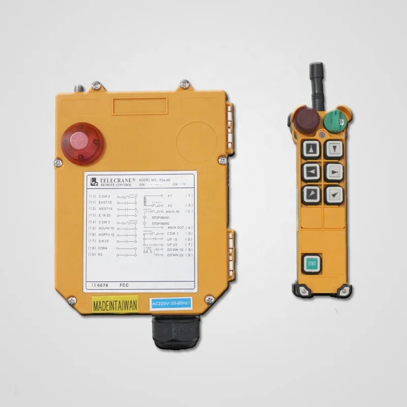 

Telecontrol Good quality F24-6S 6 single speed buttons hoist crane hoist lifting industrial wireless remote control