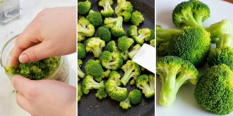 Broccoli with miso-based marinade before roasting