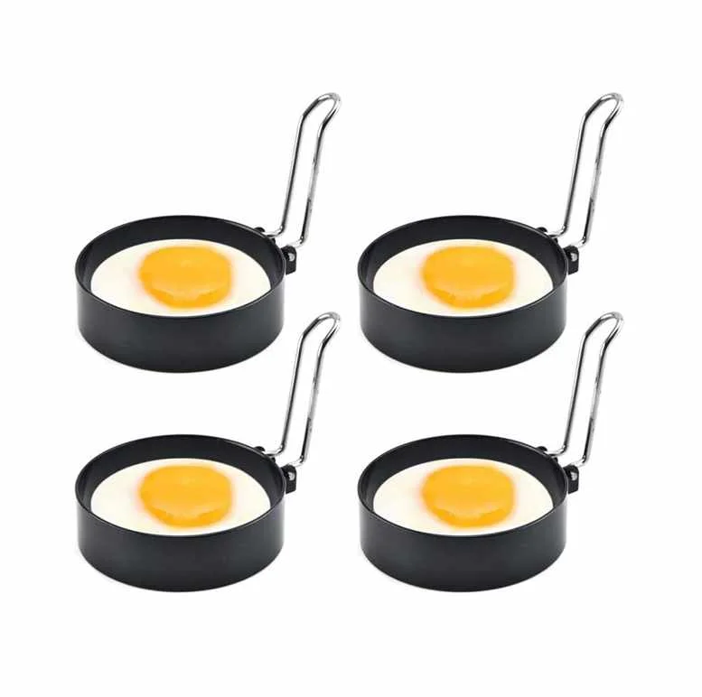 

Kitchen Gadgets Stainless Steel Omelet Mould Non Stick Frying Pan Ring Mold Cooking Tools Mold, Silver