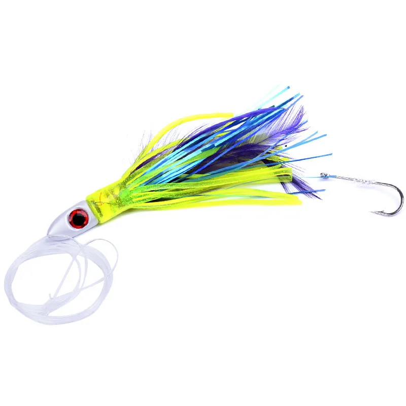 

High Quality Saltwater Fishing UV Enhanced Big Game Trolling Lure Skirts with hook