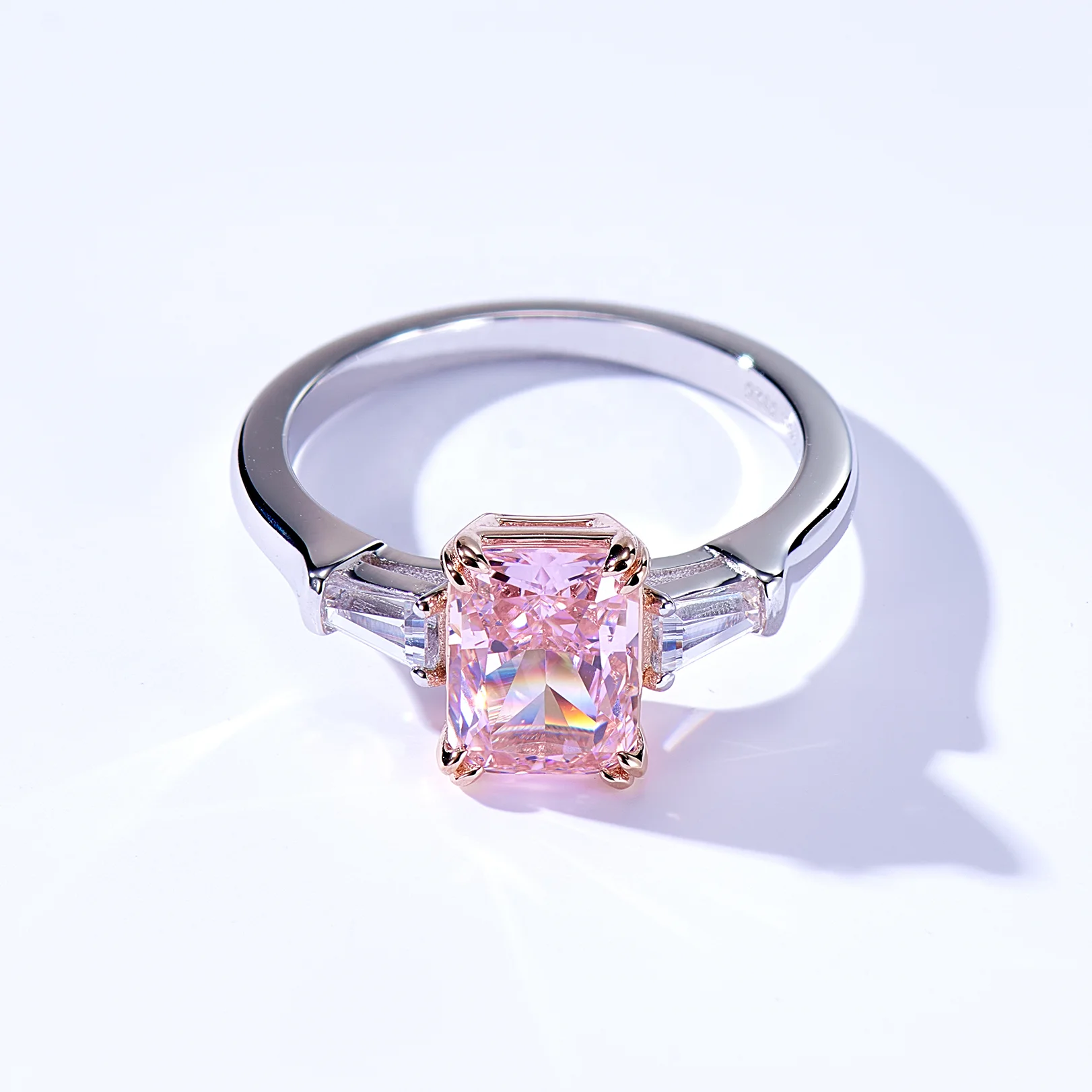 

Ring inlaid with labradorite ring inlaid with pink zircon 18k gold plated rings